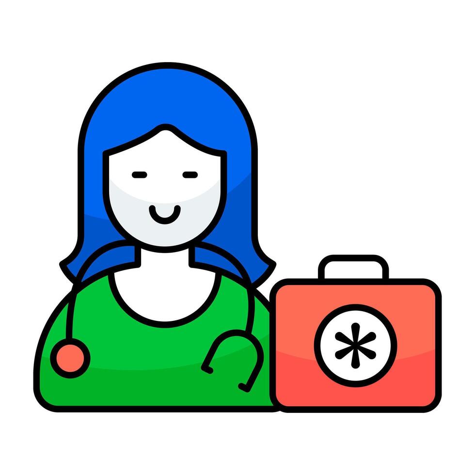 A unique design icon of lady doctor vector