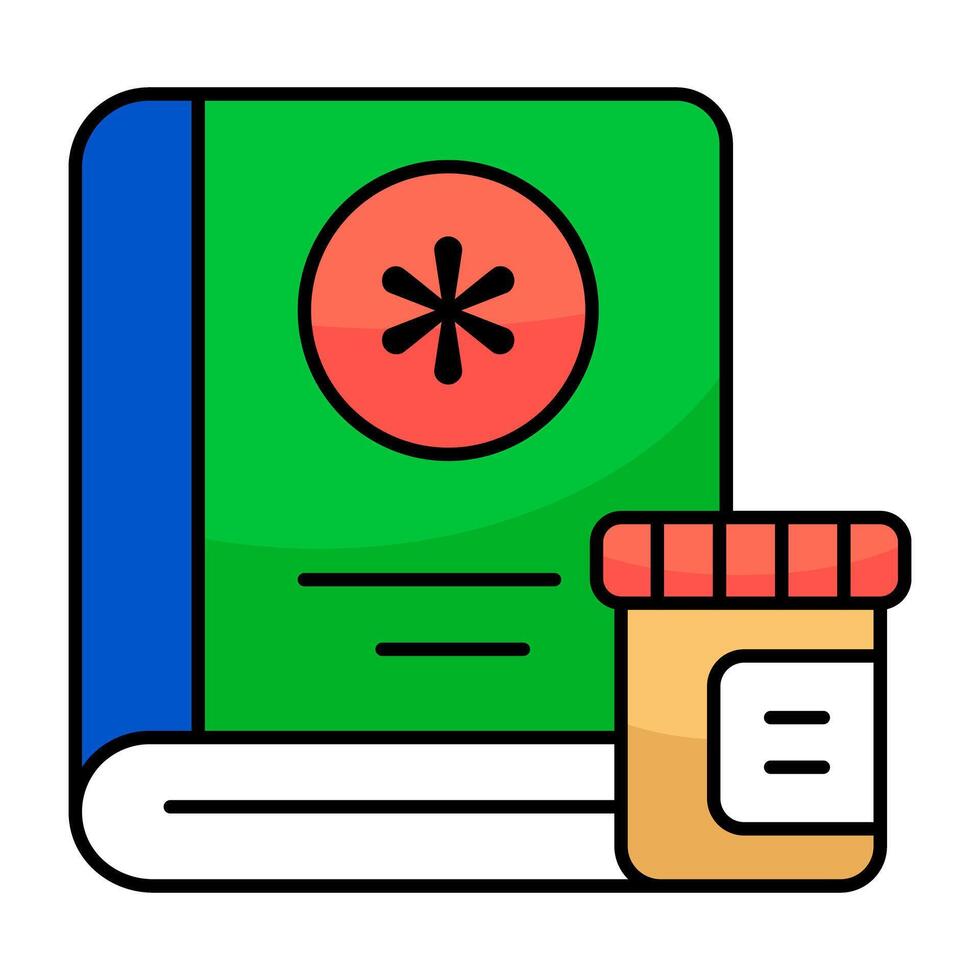 A unique flat designs icon of medical book vector