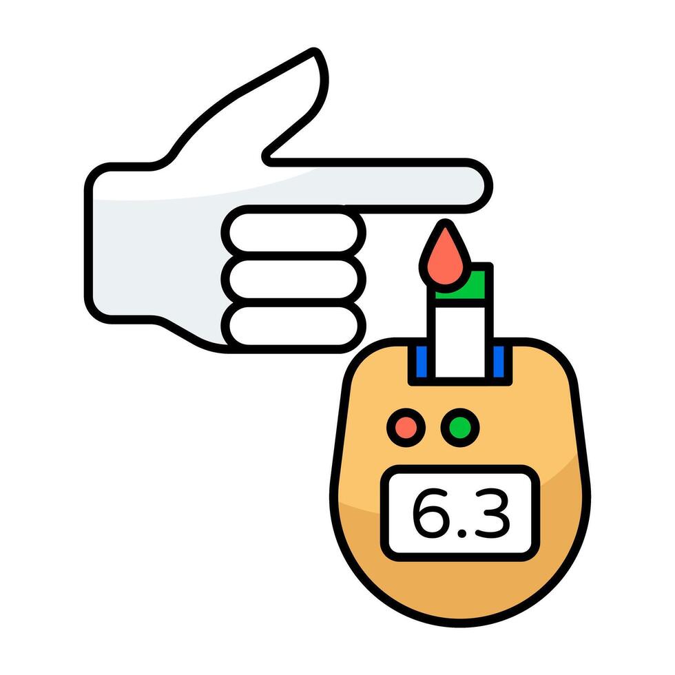 Sugar test machine icon, design of glucometer vector