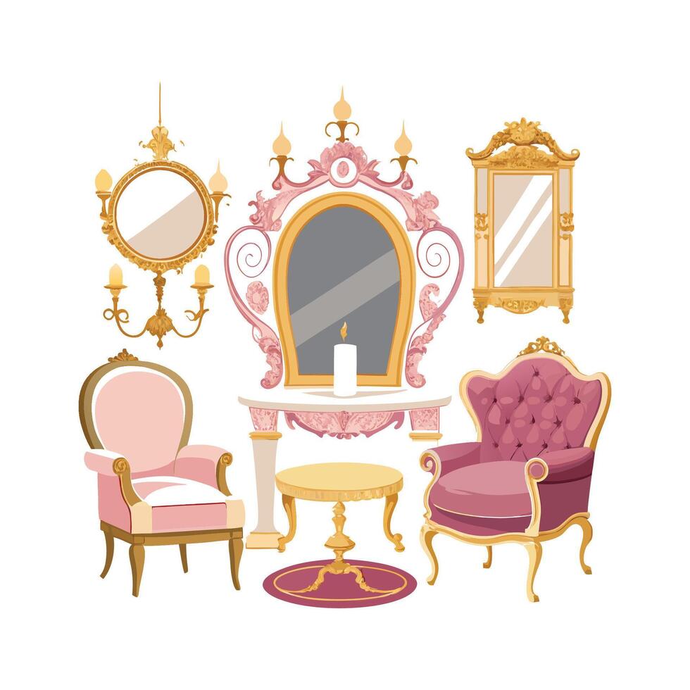 Stylish Parisian Icons for Home Decoration vector