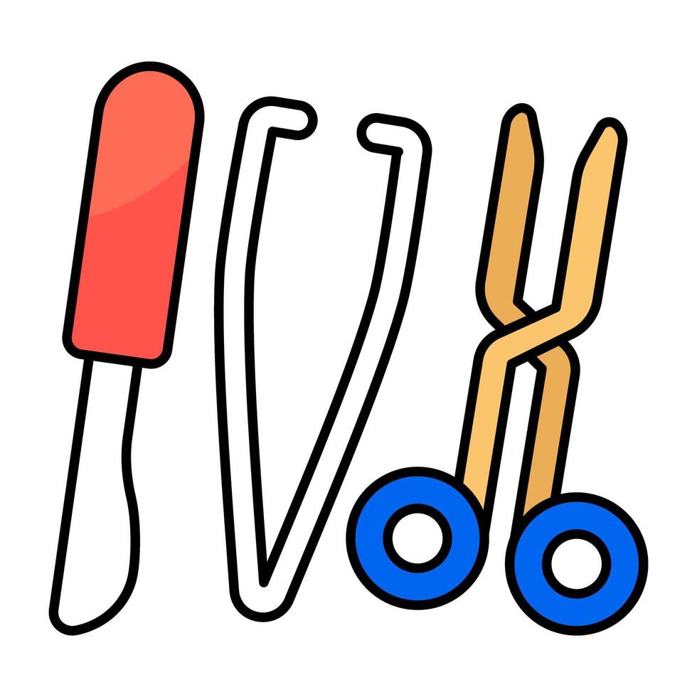 A beautiful flat design icon of surgical tools vector