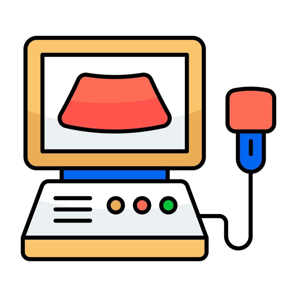 Modern flat design icon of ultrasound vector