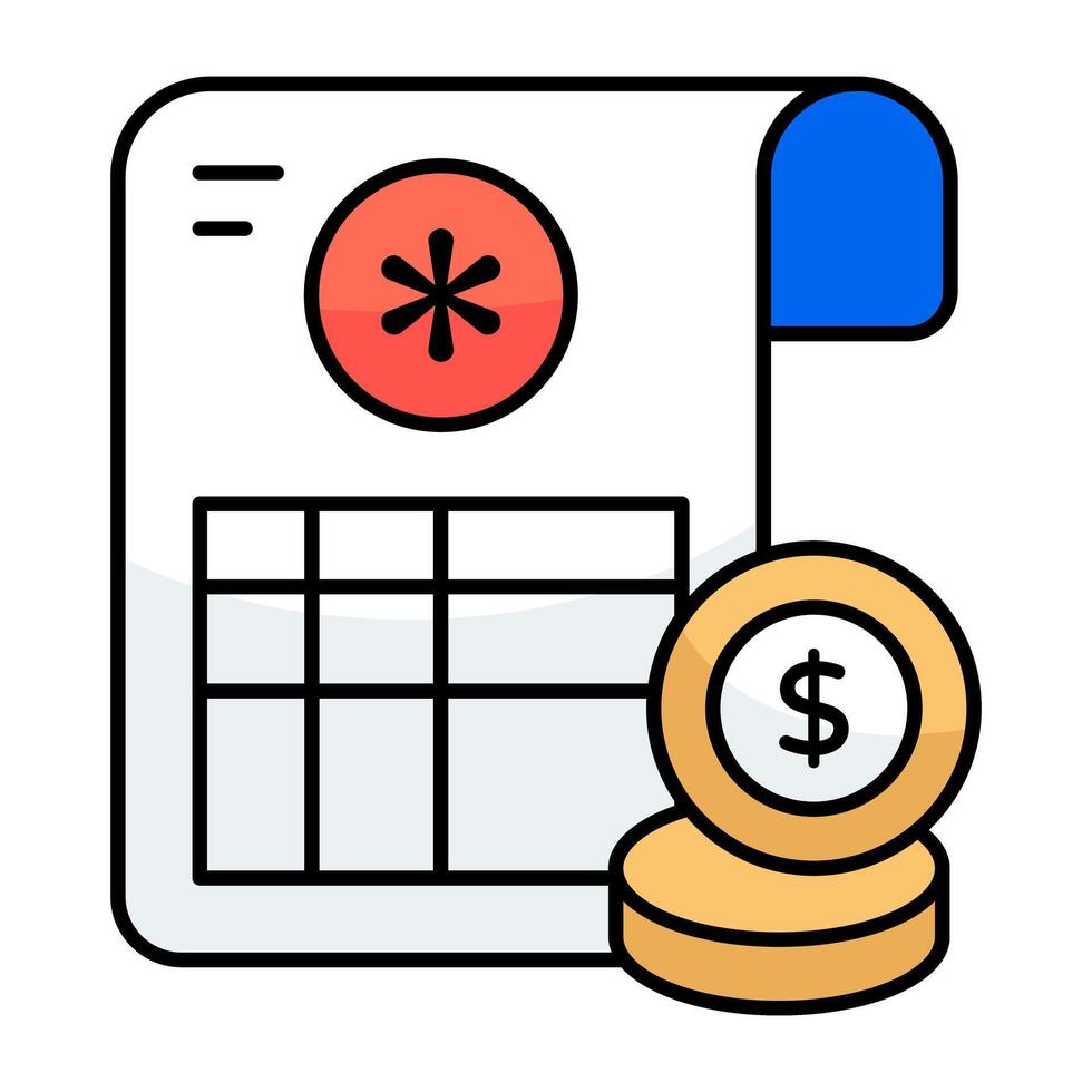 Trendy design icon of medical bills vector