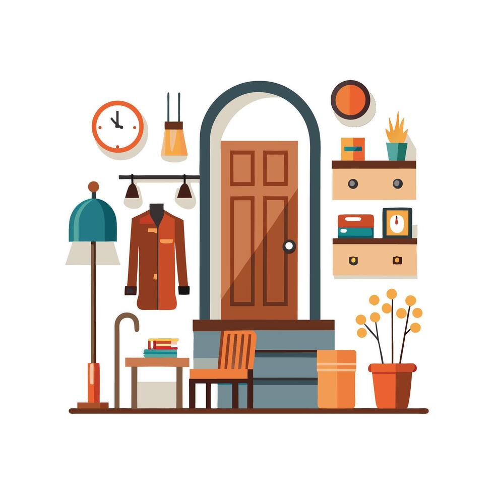 Elegant Icons for Coat Rack Design vector
