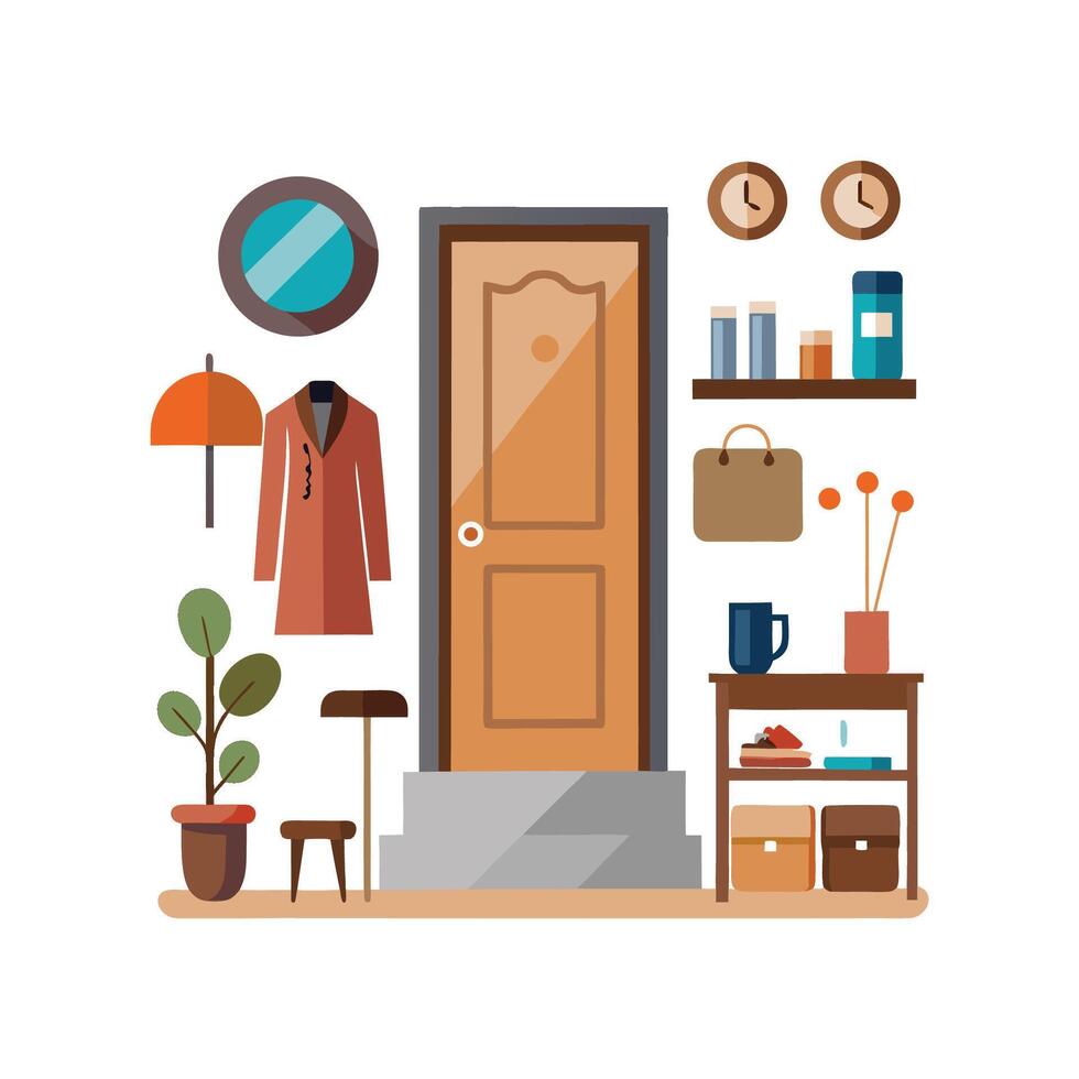 Stylish Icons for Entryway Coat Racks vector