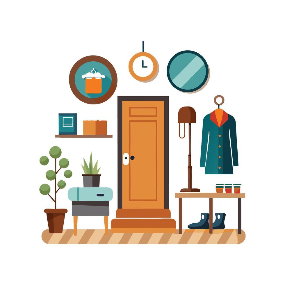 Elegant Icons for Hallway Decor vector