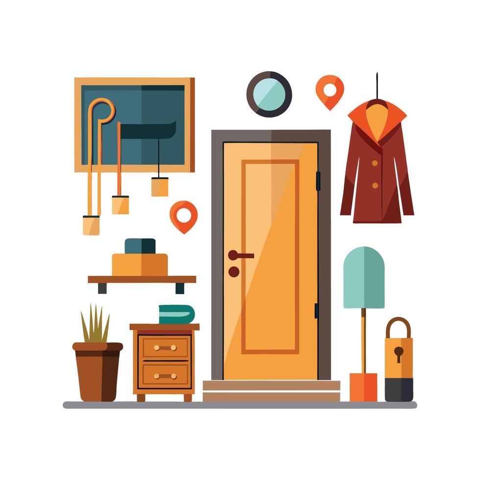 Distinctive Icons for Hallway Coat Storage vector