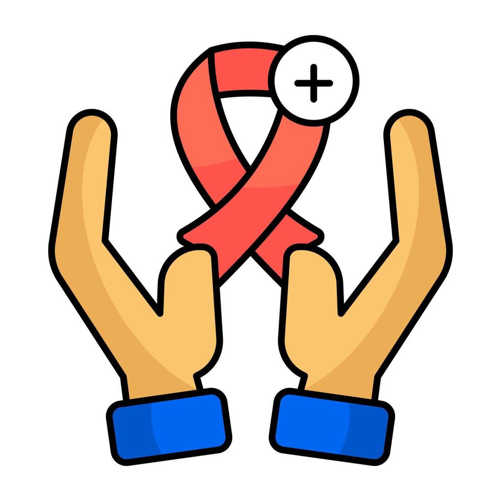 A unique design icon of cancer awareness ribbon vector