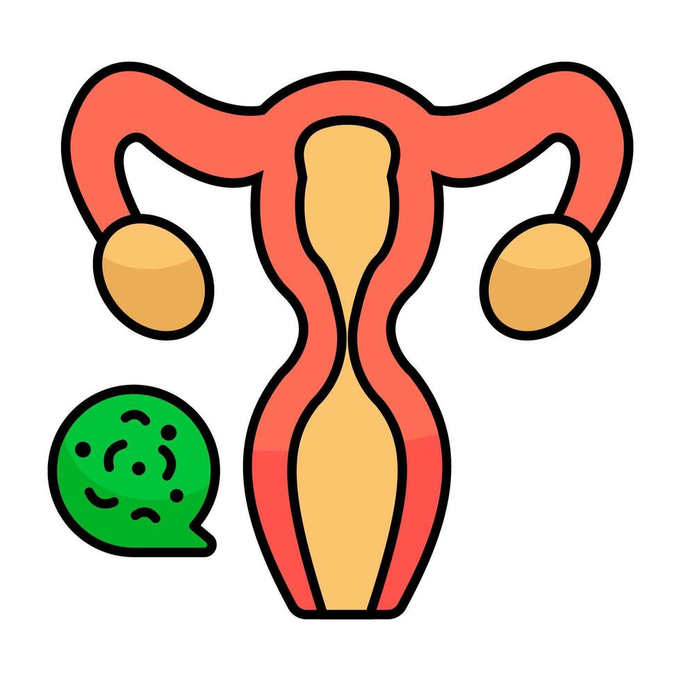 An flat icon design of female reproductive organ vector