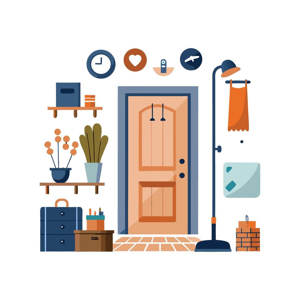 Chic Icons for Hallway Coat Storage vector