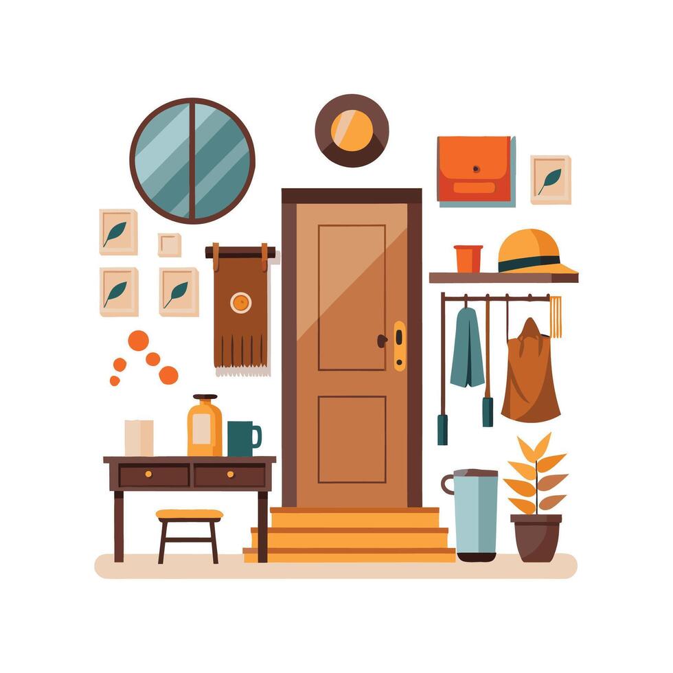 Stylish Icons for Coat Rack Designs vector