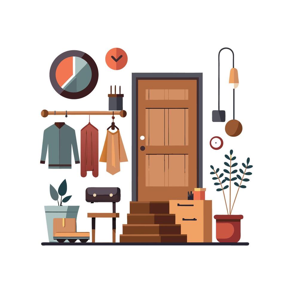 Quality Coat Rack Icons for Hallways vector