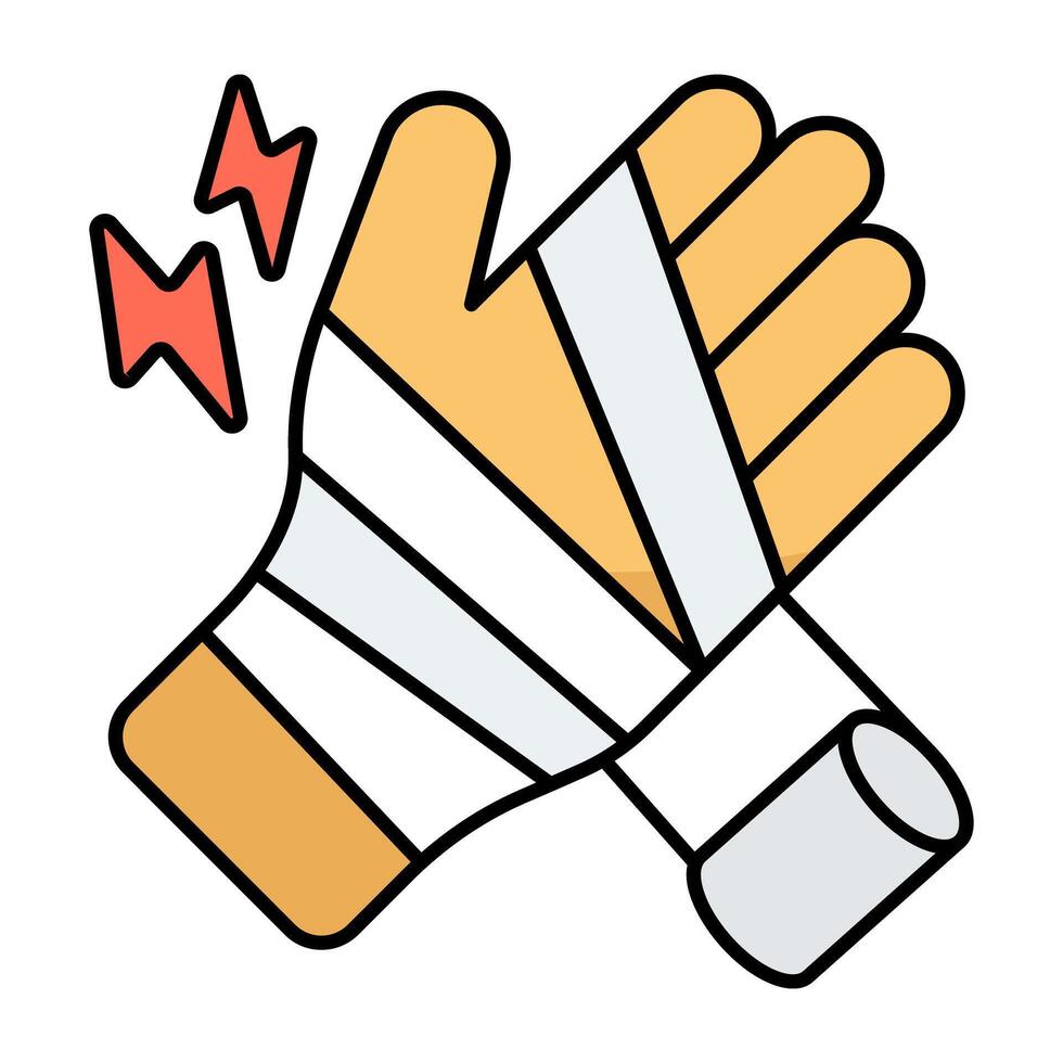 Perfect flat design icon of hand bandage vector