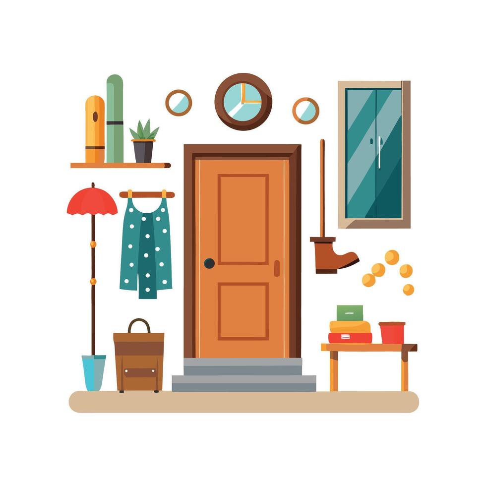Creative Icons for Hallway Decor vector