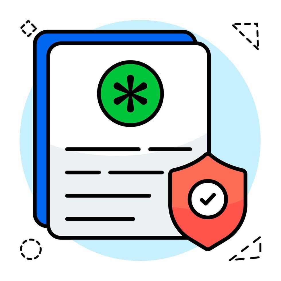 Trendy flat design icon of privacy policy vector