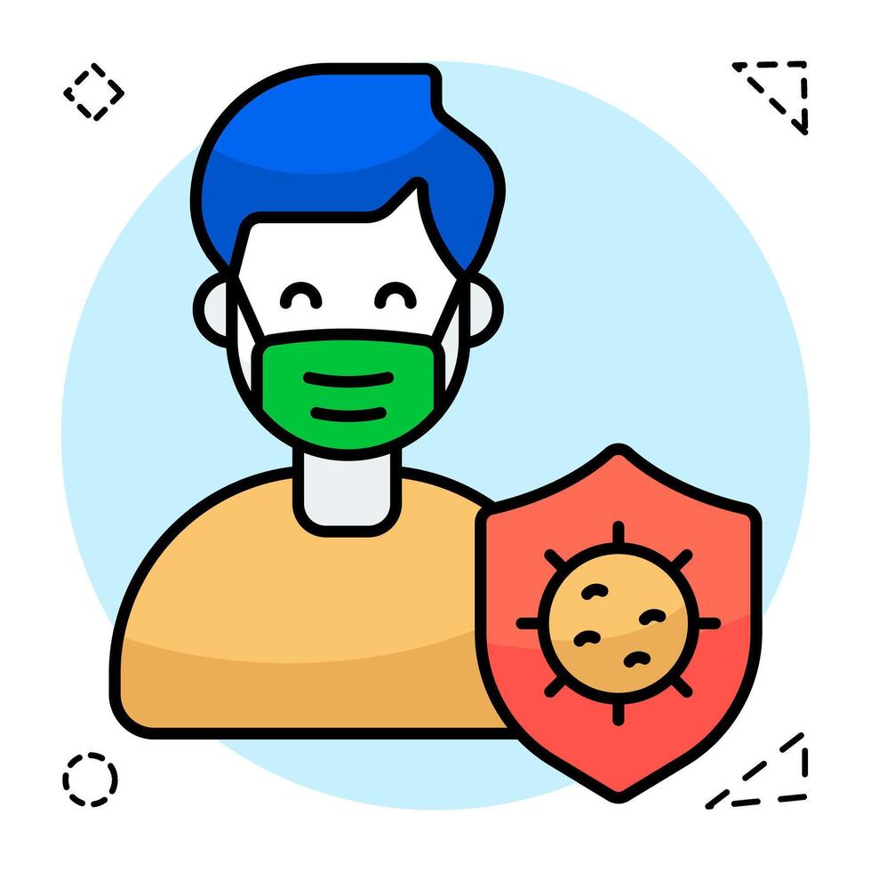 Modern designs flat icon of face mask vector