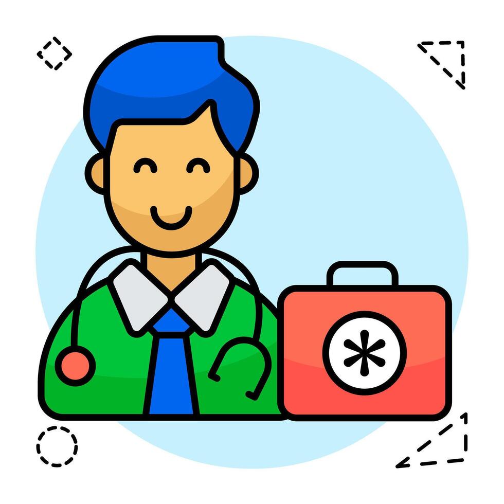 A unique design flat icon of doctor vector