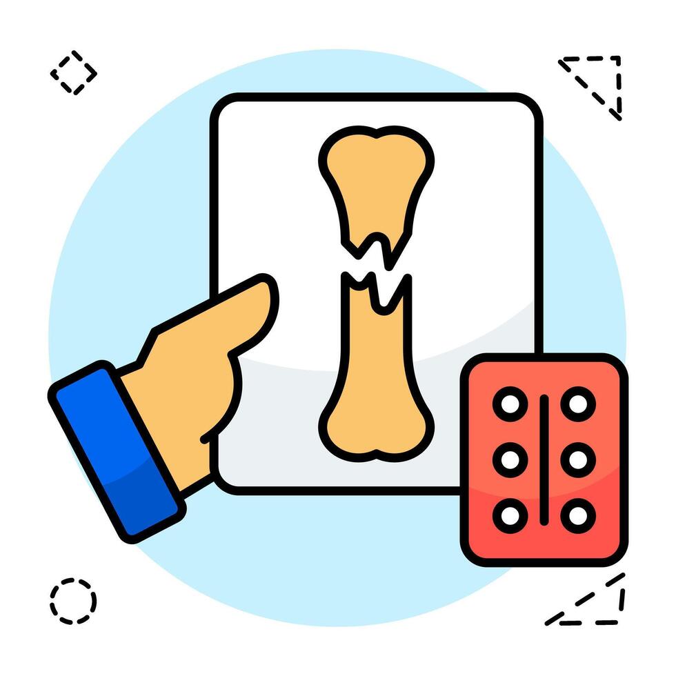 A Modern design icon of broken bone vector