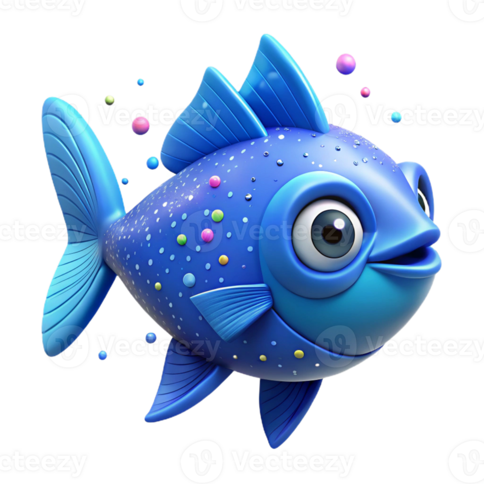 vibrant minimalist Blue Fish Aquatic Animal Marine Life Cutout for Aquarium Displays high resolution png