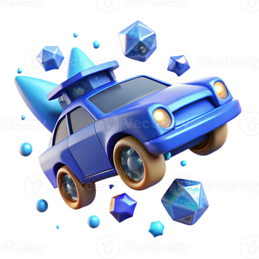 magnificent modern Blue Flying Car Hovering Cutout for Sci Fi Projects high quality png