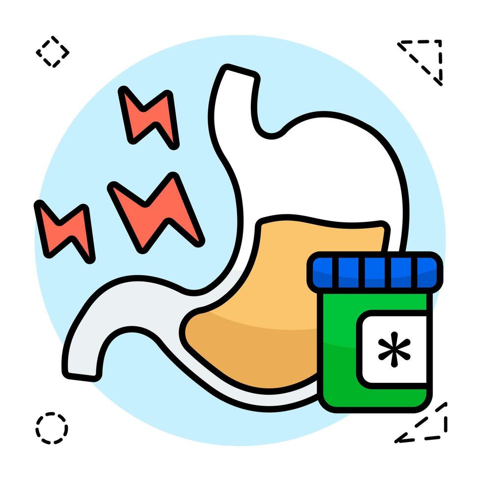Premium flat download icon of stomach pain vector