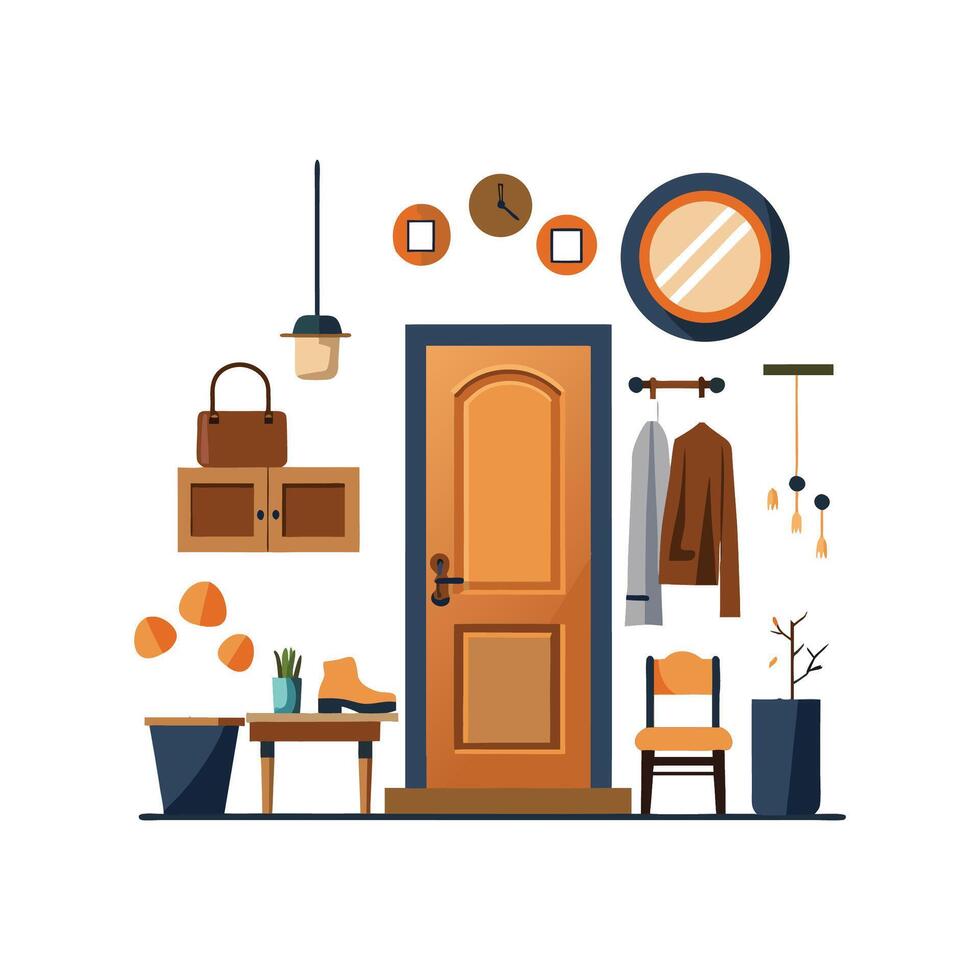 Chic Icons for Coat Storage in Hallways vector