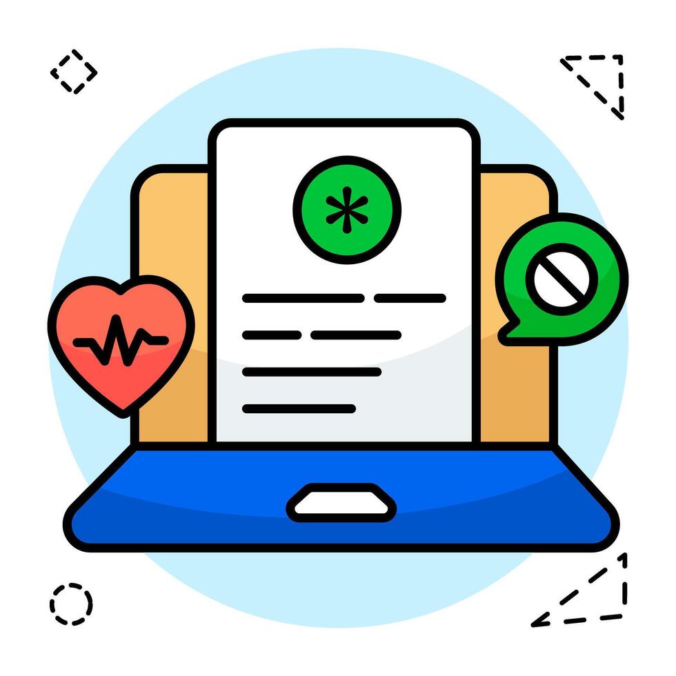 Trendy flat design icon of online prescriptions vector