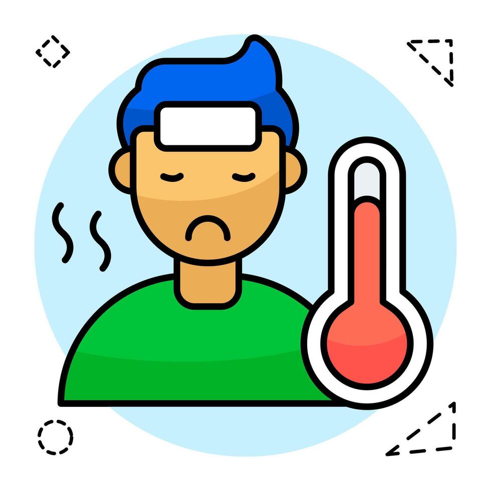 Perfect flat design icon of fever vector
