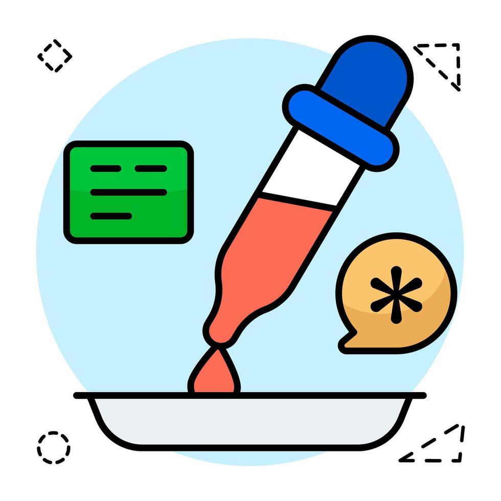 A unique flat design icon of dropper vector