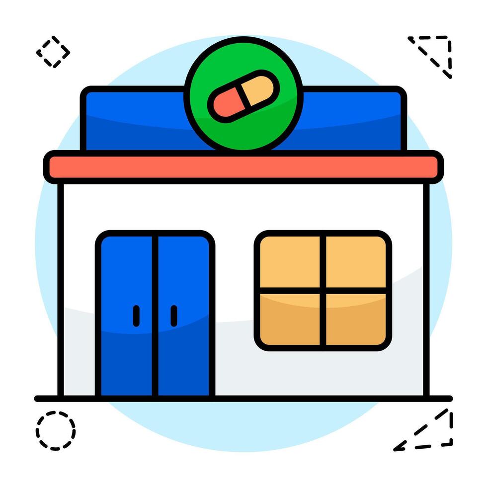 Modern flat design of clinic building vector