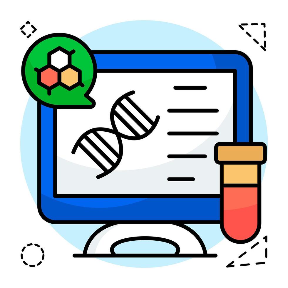 Modern Online DNA icon in flat design vector