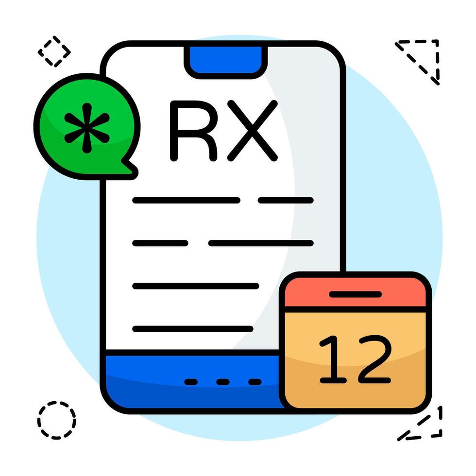 Trendy flat design icon of mobile prescription vector