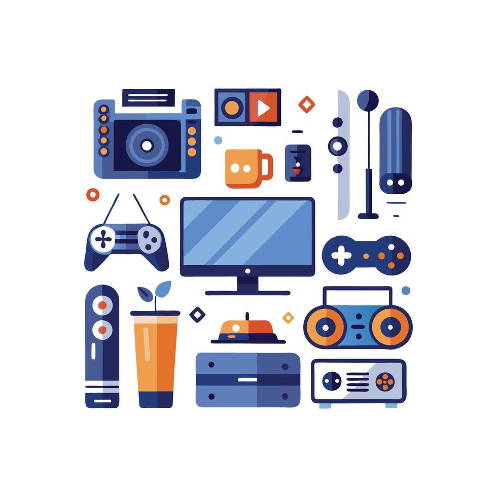 Chic Icons for TV Entertainment vector