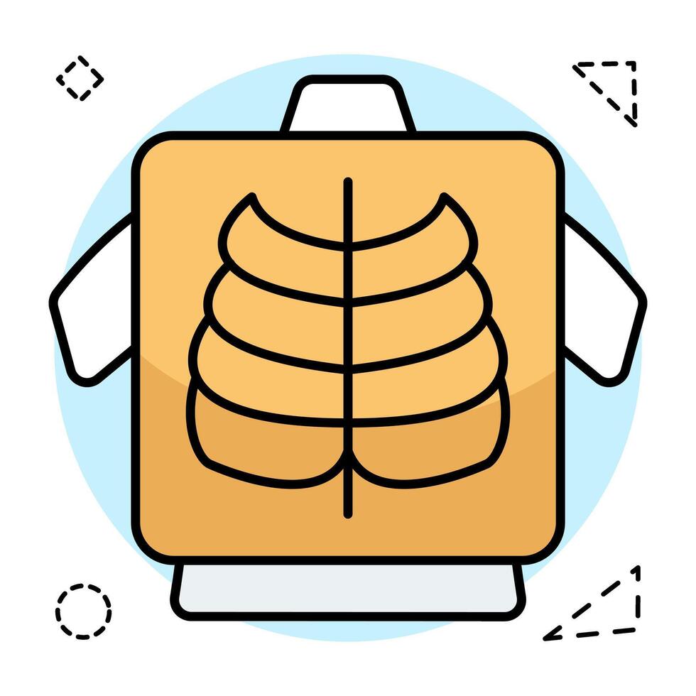 Unique design flat icon of ribs cage vector