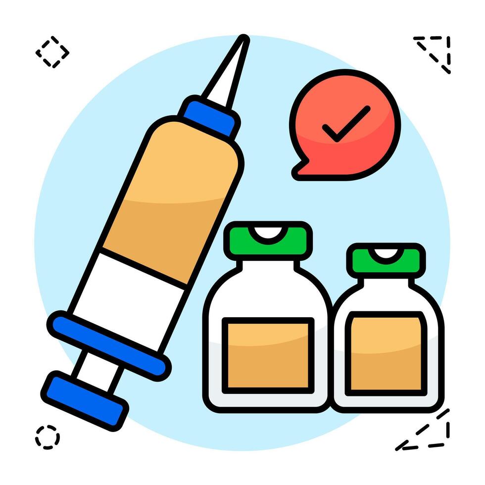 Modern download flat icon of injections vector