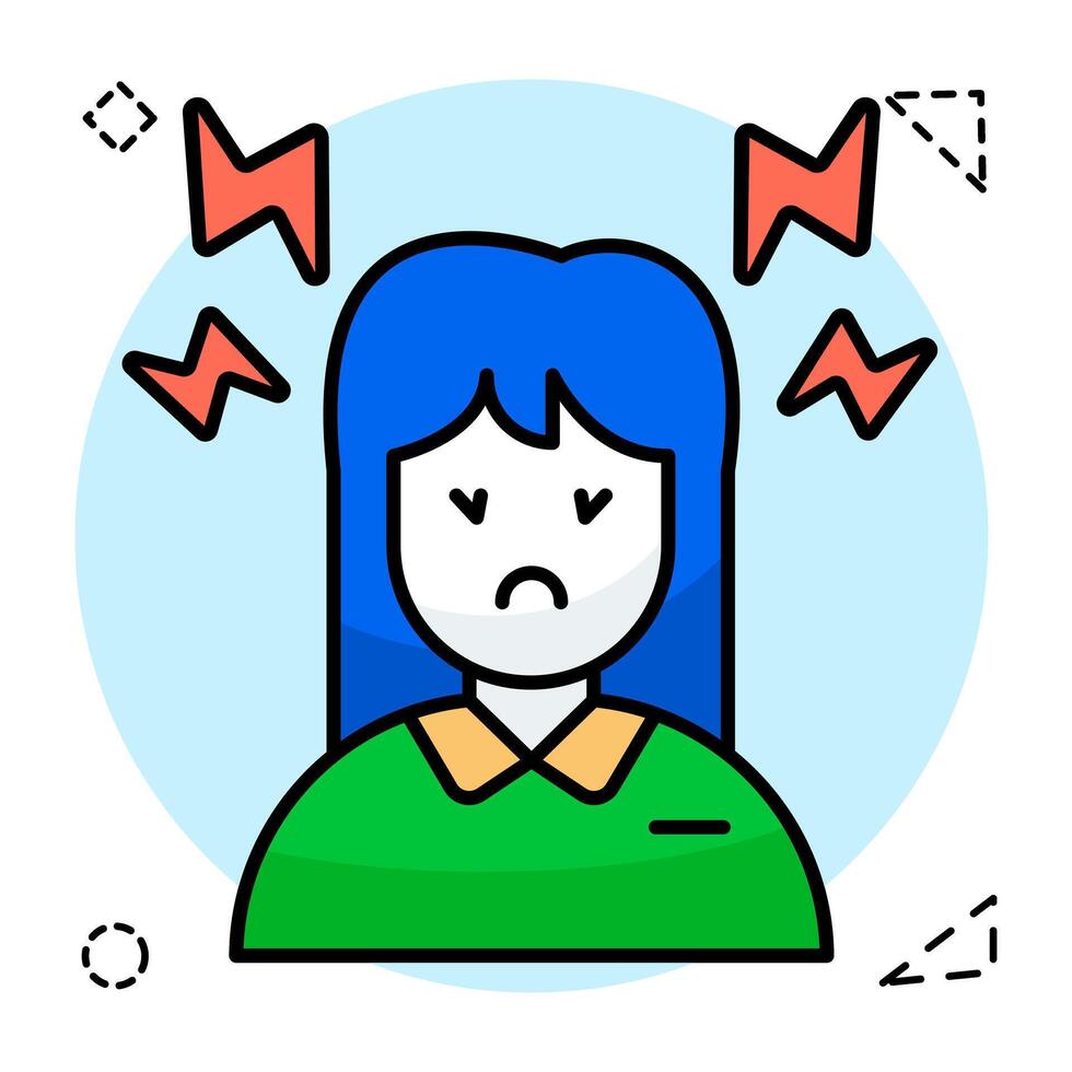 Modern Conceptual flat design icon of headache vector