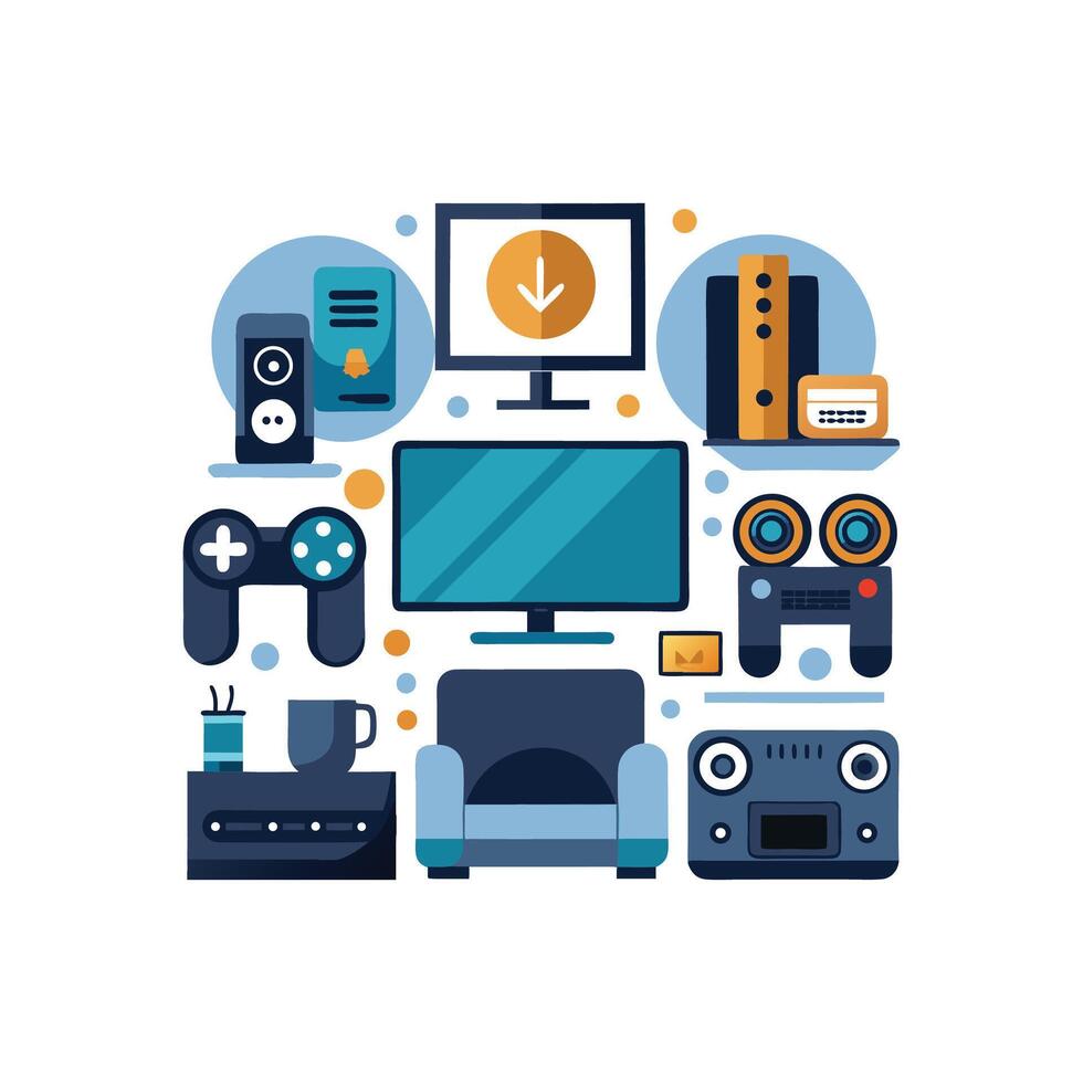 Elegant Icons for TV Areas vector