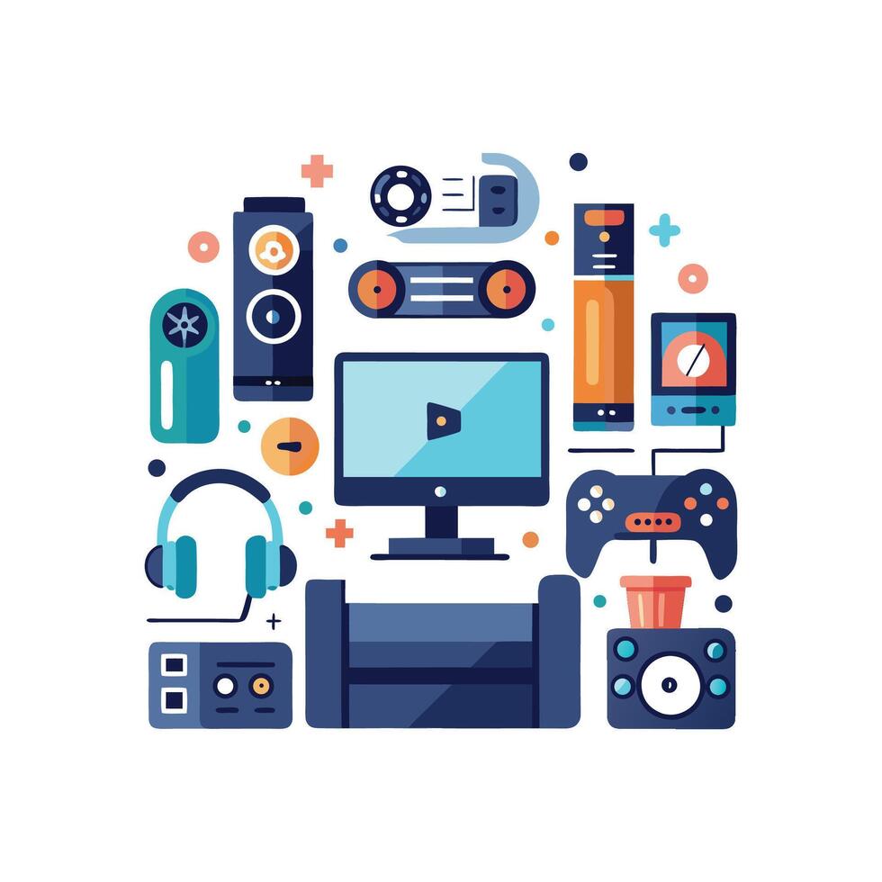 Elegant Television Icons for Home Entertainment vector
