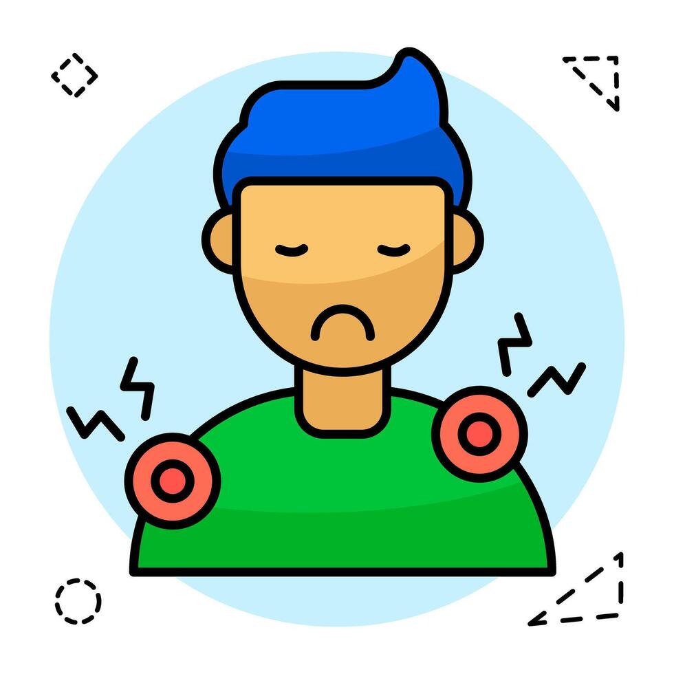 Premium flat download icon of heart pain vector