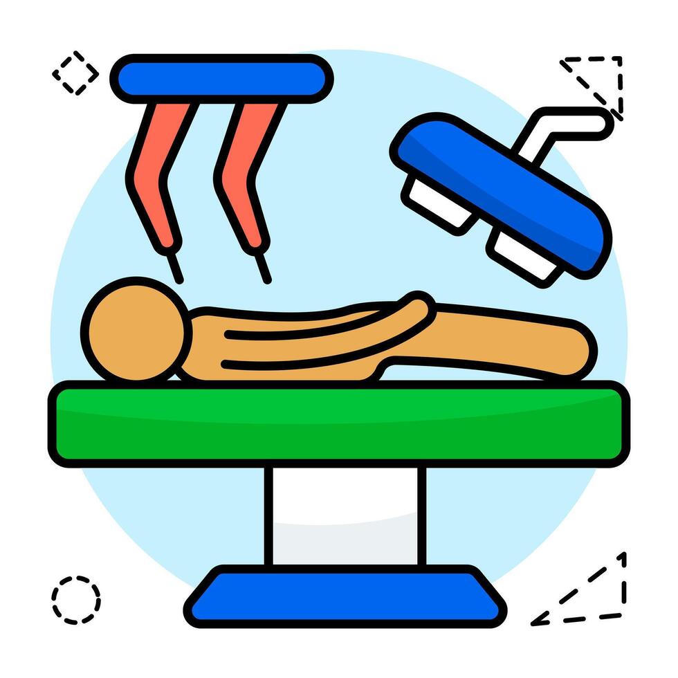 Editable modern design of operating table vector