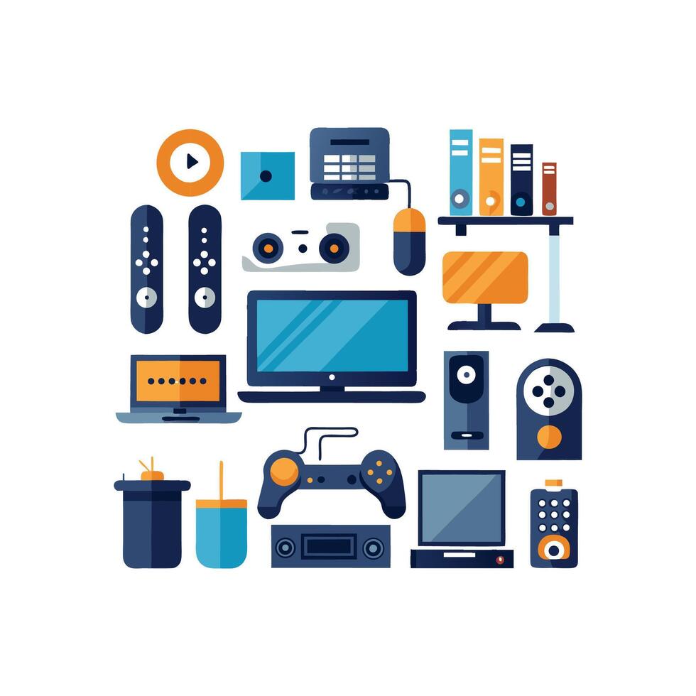 Stylish Icons for Television Decor vector