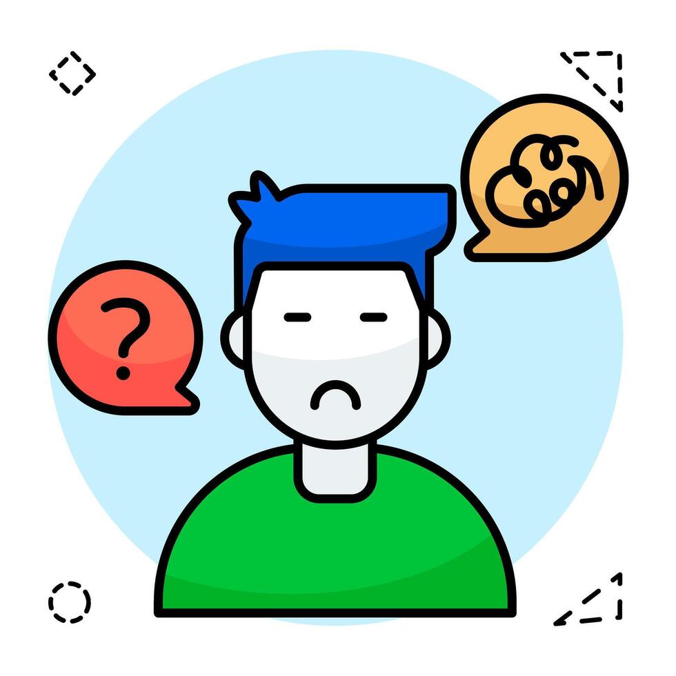 An flat icon design of unknown person vector