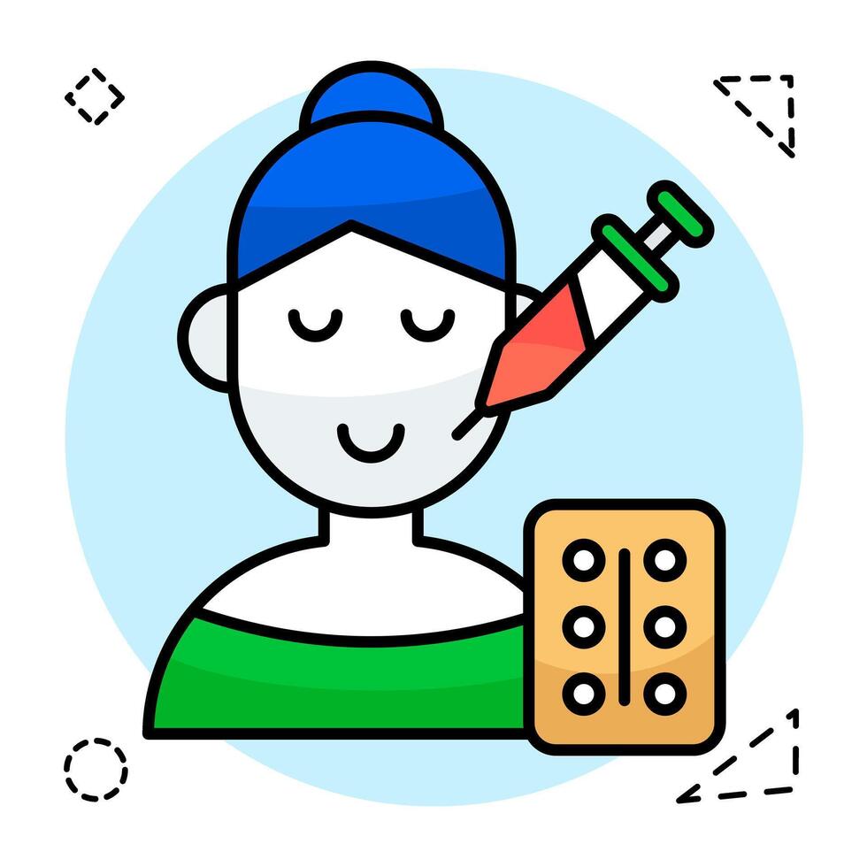 Conceptual flat designof face injection vector