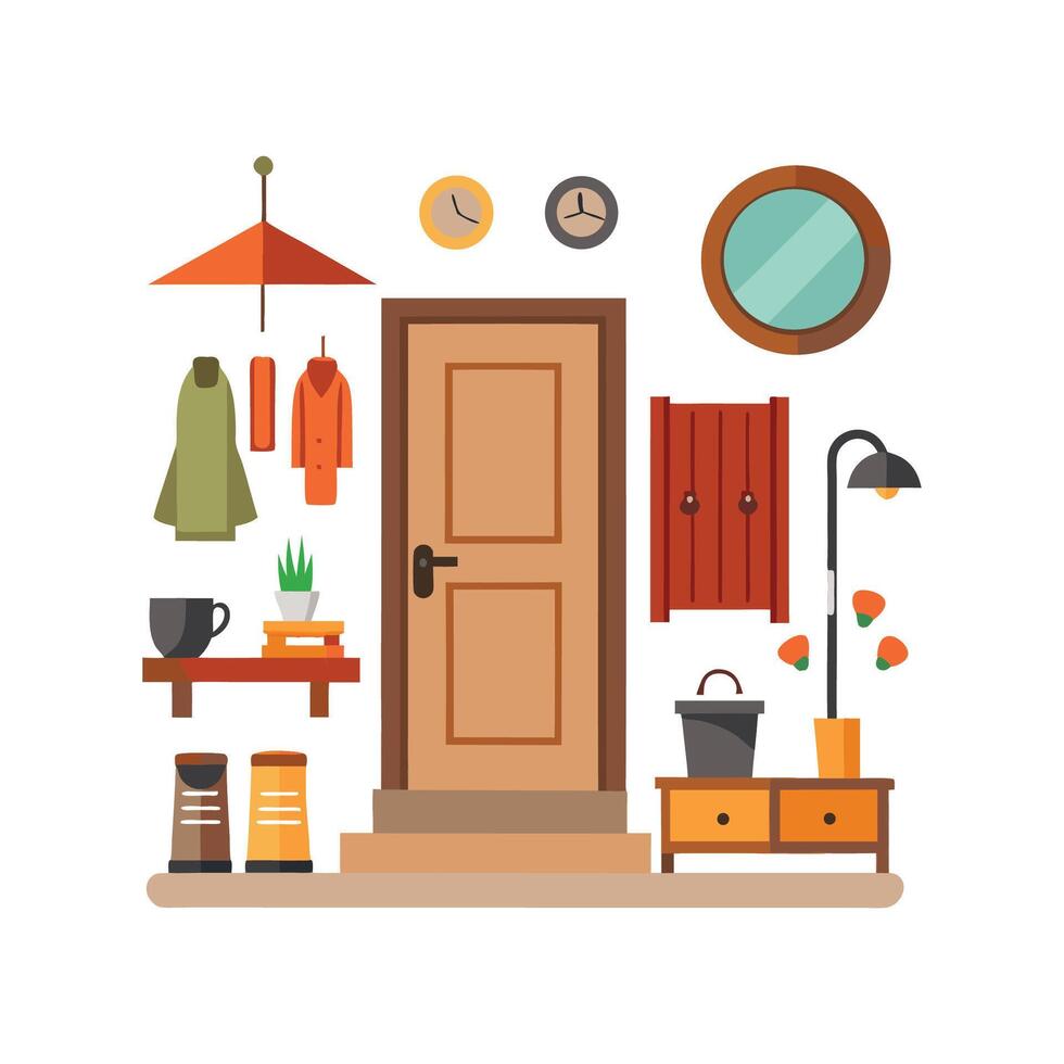 Chic Icons for Entryway Coat Rack Designs vector