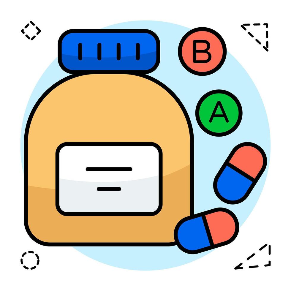Modern design of vitamin bottle vector