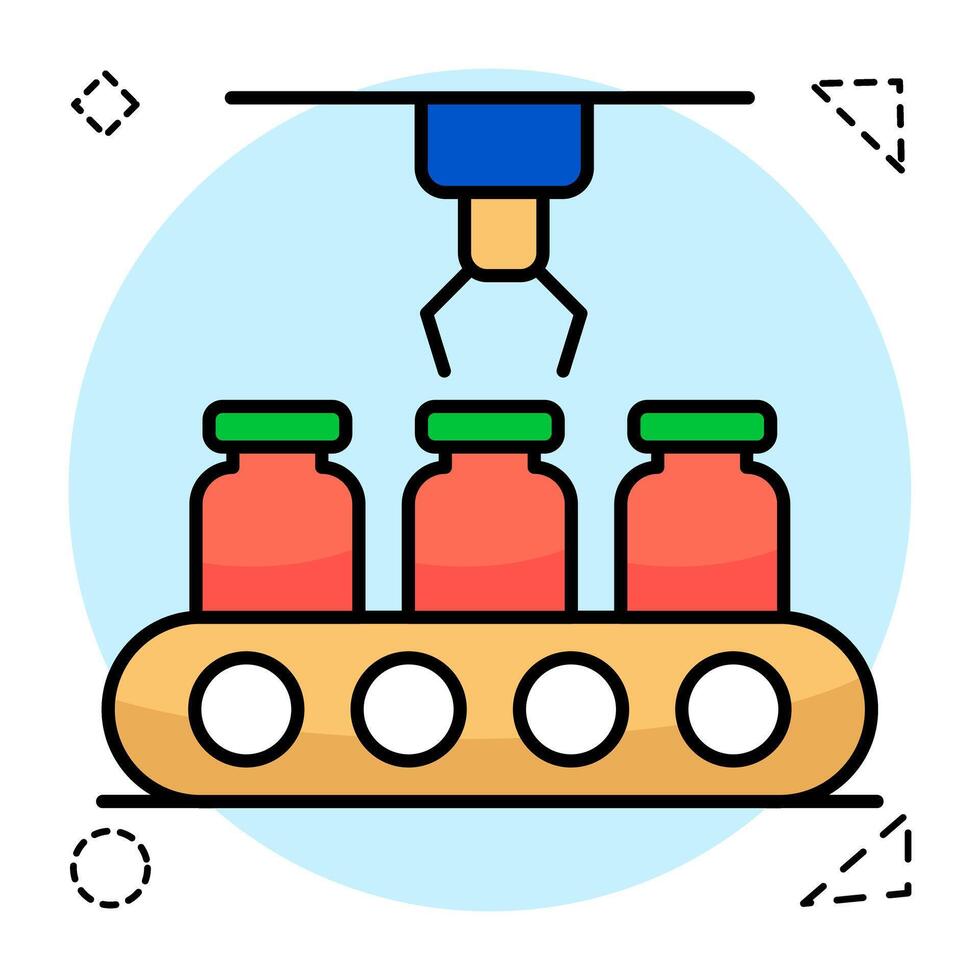 A unique design of medicine production line vector