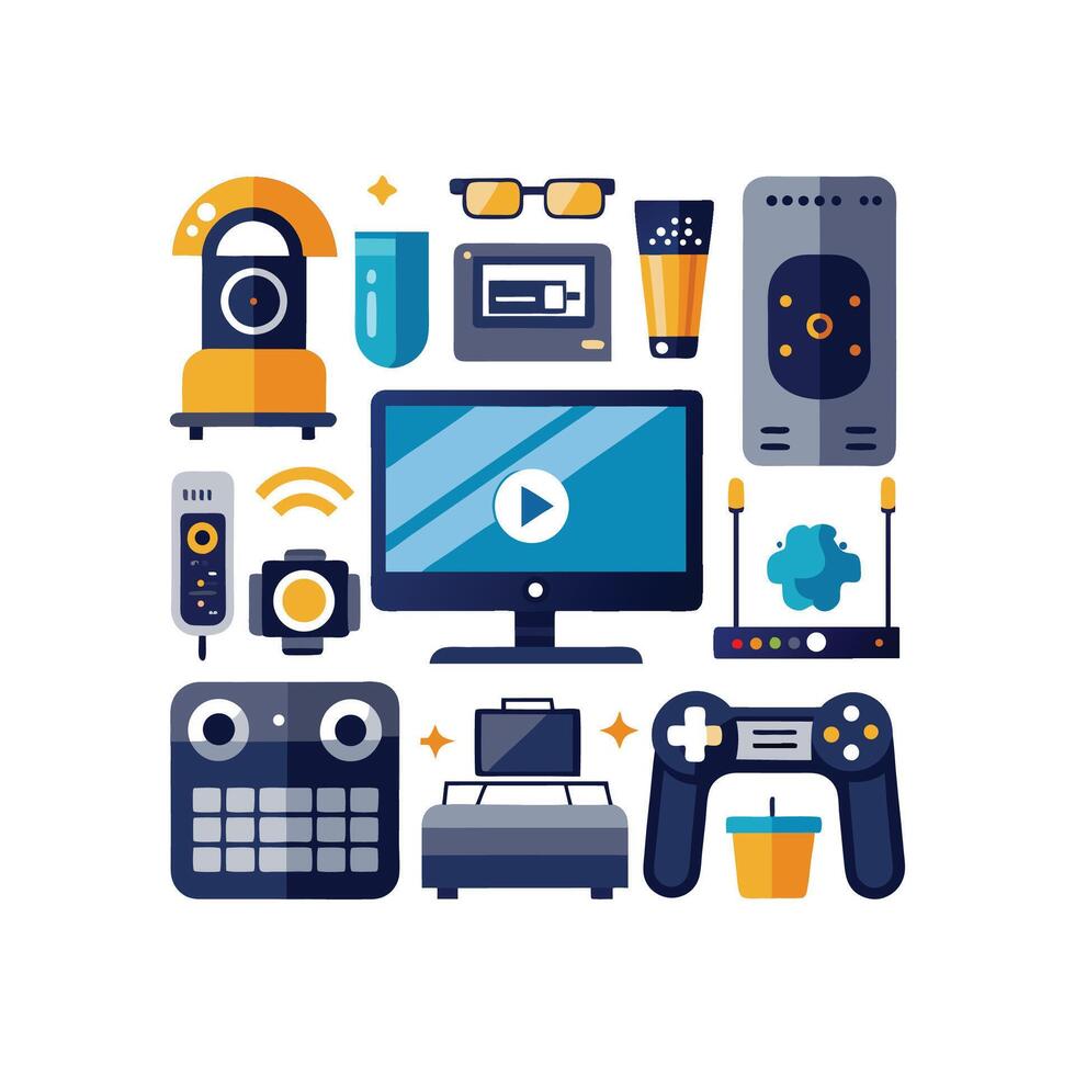 Unique Icons for Home Entertainment Area vector