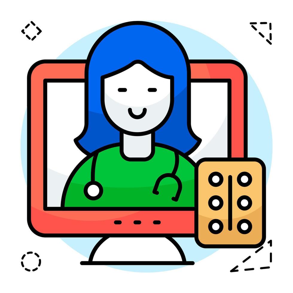 A unique design of online doctor vector