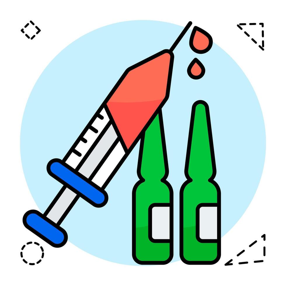 Premium download of injection with vials, vaccination vector