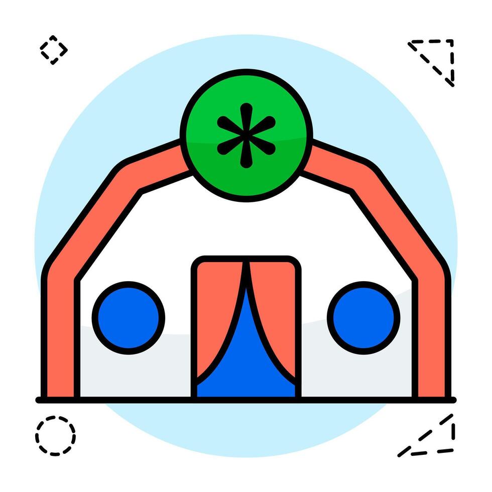A flat design of medical camp vector